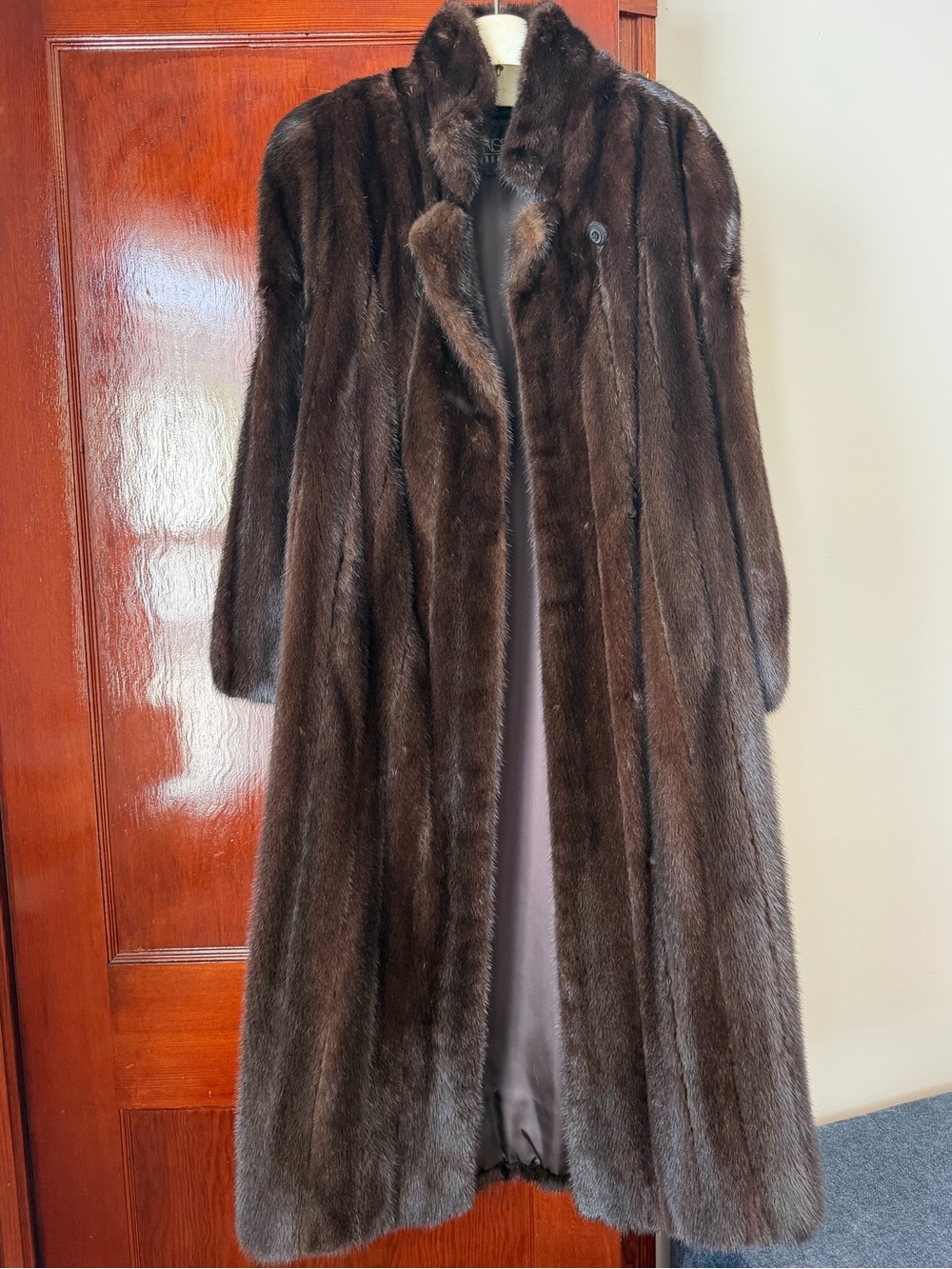 Vintage Evans Furs at Jordan Marsh Full Length Brown Mink Fur Coat
